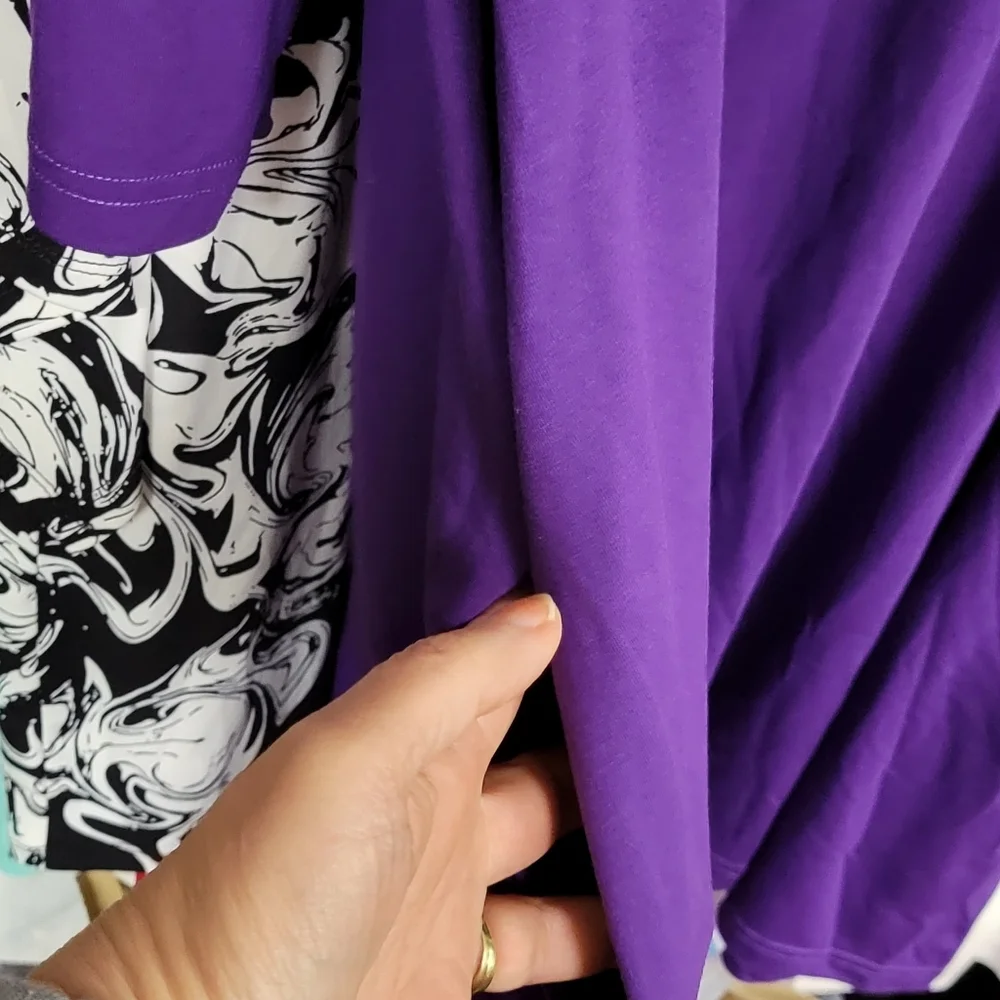 Mountain Mama's Purple 3/4 Sleeve Slit Pockets Tunic Dress XXL - Picture 2 of 5